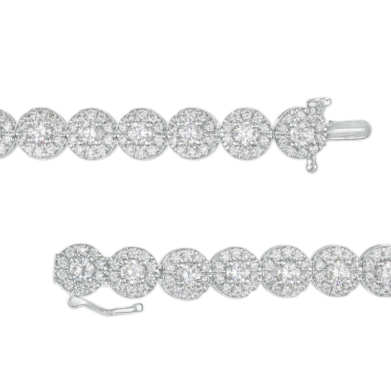 Main Image 3 of 7 CT. T.W. Certified Lab-Grown Diamond Frame Line Bracelet in 14K White Gold (F/SI2) - 7.25"
