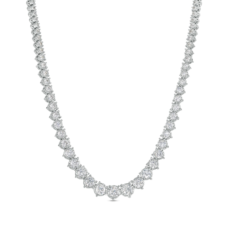 Main Image 1 of 3 CT. T.W. Certified Lab-Grown Diamond Journey Necklace in 14K White Gold (F/SI2)