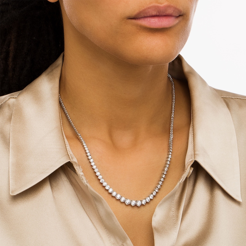 3 CT. T.W. Certified Lab-Created Diamond Journey Necklace in 14K White Gold (F/SI2)