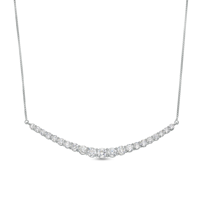 2 CT. T.W. Certified Lab-Created Diamond Journey Necklace in 14K White Gold (F/SI2)