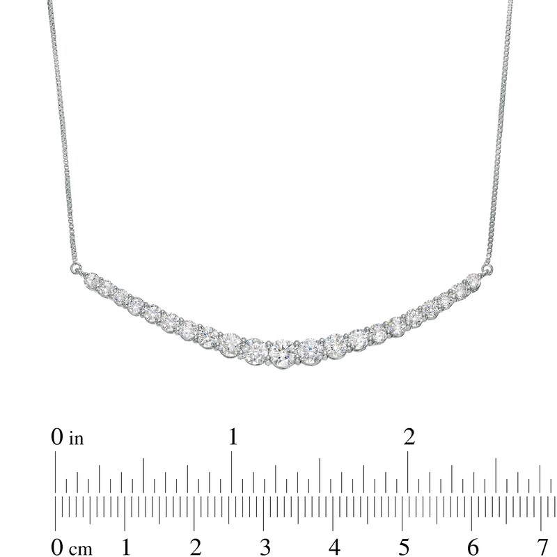 Main Image 4 of 2 CT. T.W. Certified Lab-Grown Diamond Journey Necklace in 14K White Gold (F/SI2)