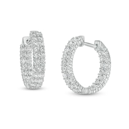 2-1/2 CT. T.W. Certified Lab-Grown Diamond Double Row Inside-Out Hoop Earrings in 14K White Gold (F/SI2)