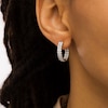 Thumbnail Image 1 of 2-1/2 CT. T.W. Lab-Created Diamond Double Row Inside-Out Hoop Earrings in 14K White Gold (F/SI2)