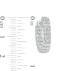 Thumbnail Image 2 of 2-1/2 CT. T.W. Lab-Created Diamond Double Row Inside-Out Hoop Earrings in 14K White Gold (F/SI2)