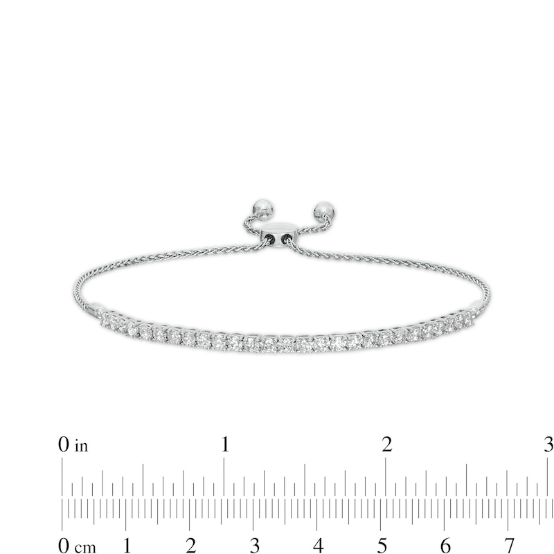 Main Image 3 of 1 CT. T.W. Certified Lab-Grown Diamond Tennis-Style Bolo Bracelet in 14K White Gold (F/SI2) - 8.0"