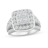 Thumbnail Image 1 of 3.40 CT. T.W. Quad Diamond Frame Split Shank Engagement Ring in 14K White Gold
