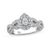 Thumbnail Image 1 of 1 CT. T.W. Pear-Shaped Diamond Frame Twist Shank Engagement Ring in 14K White Gold