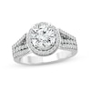 Thumbnail Image 1 of 1-1/2 CT. T.W. Diamond Frame Split Shank Triple Row Engagement Ring in 14K White Gold