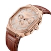 Thumbnail Image 1 of Men's JBW Orion 1/8 CT. T.W. Diamond and Crystal Accent 18K Rose Gold Plate Chronograph Strap Watch (Model: J6342C)