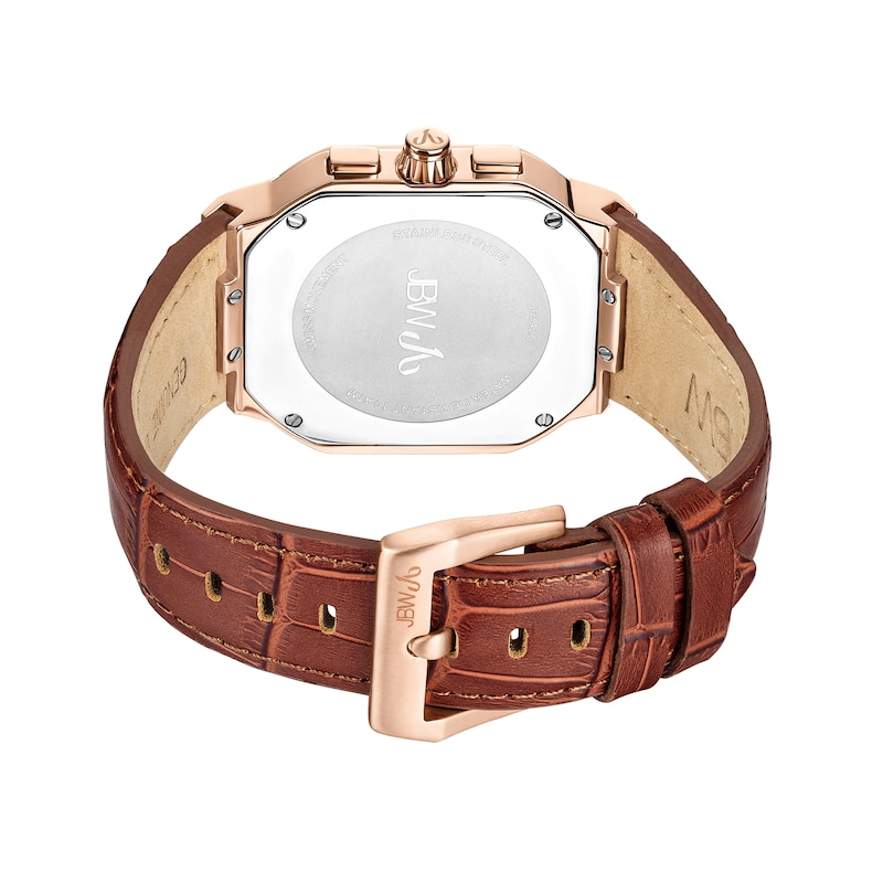Main Image 3 of Men's JBW Orion 1/8 CT. T.W. Diamond and Crystal Accent 18K Rose Gold Plate Chronograph Strap Watch (Model: J6342C)