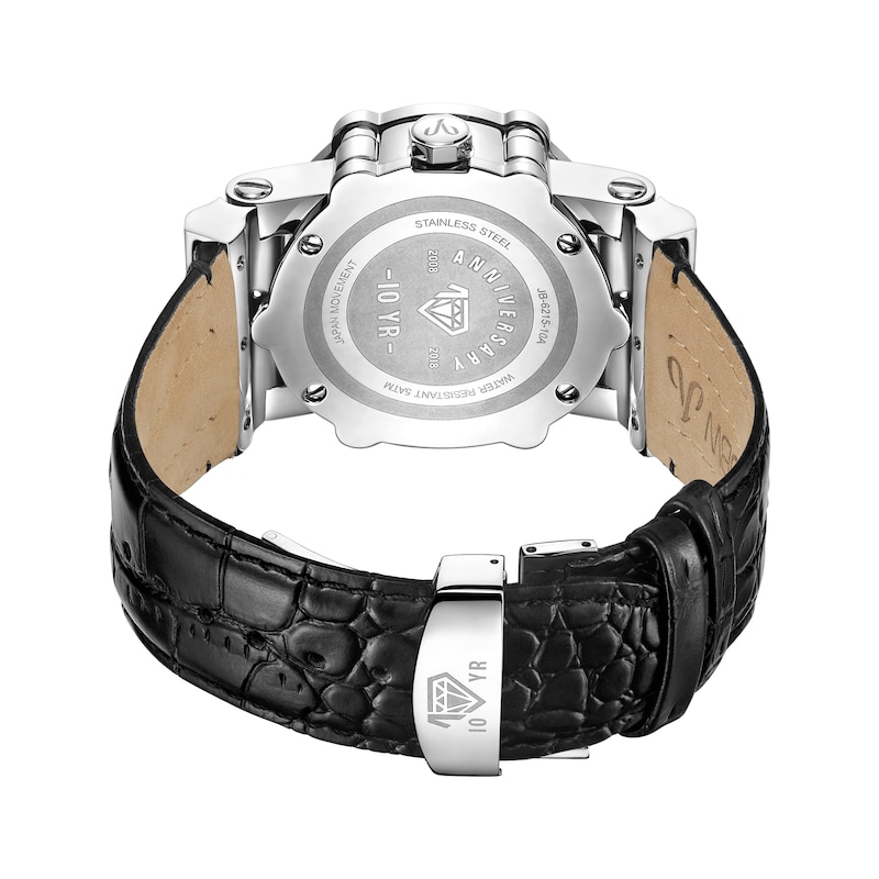 Main Image 3 of Men's JBW Phantom 10th Anniversary Edition Diamond and Crystal Accent Chronograph Strap Watch (Model: JB-6215-10A)