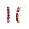 Thumbnail Image 0 of Rhodolite Garnet J-Hoop Earrings in 14K Gold