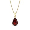 Thumbnail Image 0 of Pear-Shaped Garnet Solitaire Pendant in 14K Gold