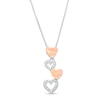 Thumbnail Image 0 of Diamond Accent Alternating Heart Pendant in Sterling Silver and 10K Rose Gold