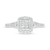 Thumbnail Image 3 of 1/2 CT. T.W. Quad Princess-Cut Diamond Cushion-Shaped Frame Engagement Ring in 10K White Gold (I/I2)