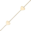 Thumbnail Image 0 of Heart Disc Station Bracelet in 10K Gold - 7.5"