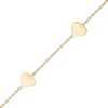 Thumbnail Image 0 of Heart Disc Station Bracelet in 10K Gold - 7.5"