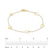 Thumbnail Image 2 of Heart Disc Station Bracelet in 10K Gold - 7.5"