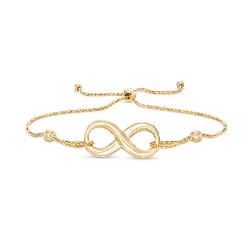 Infinity Bolo Bracelet in 10K Gold - 10.5"