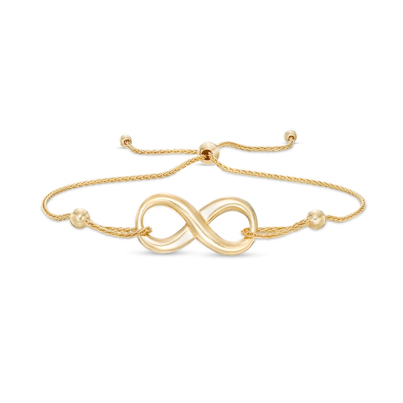 Main Image 1 of Infinity Bolo Bracelet in 10K Gold - 10.5"