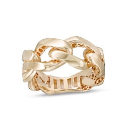 Bold Curb Chain Link Ring in 10K Gold - Size 7