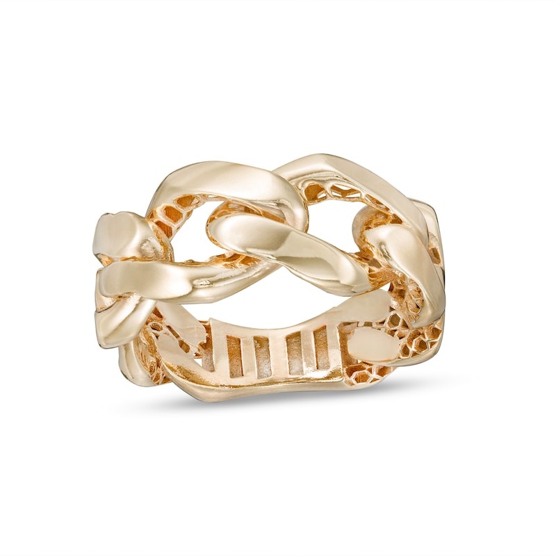 Main Image 1 of Bold Curb Chain Link Ring in 10K Gold - Size 7