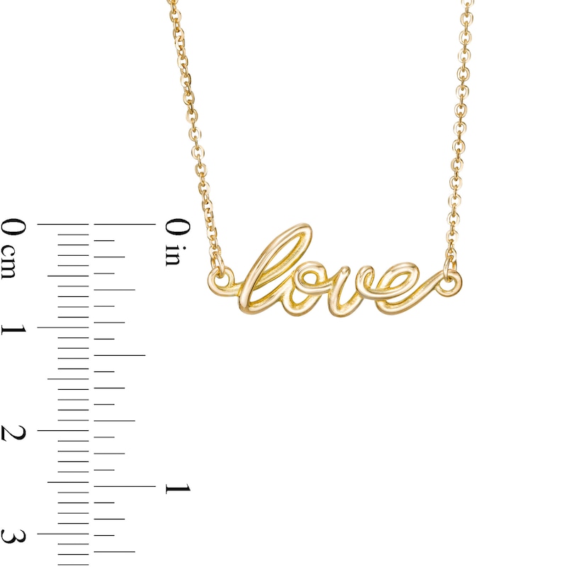Main Image 3 of Cursive "love" Necklace in 10K Gold