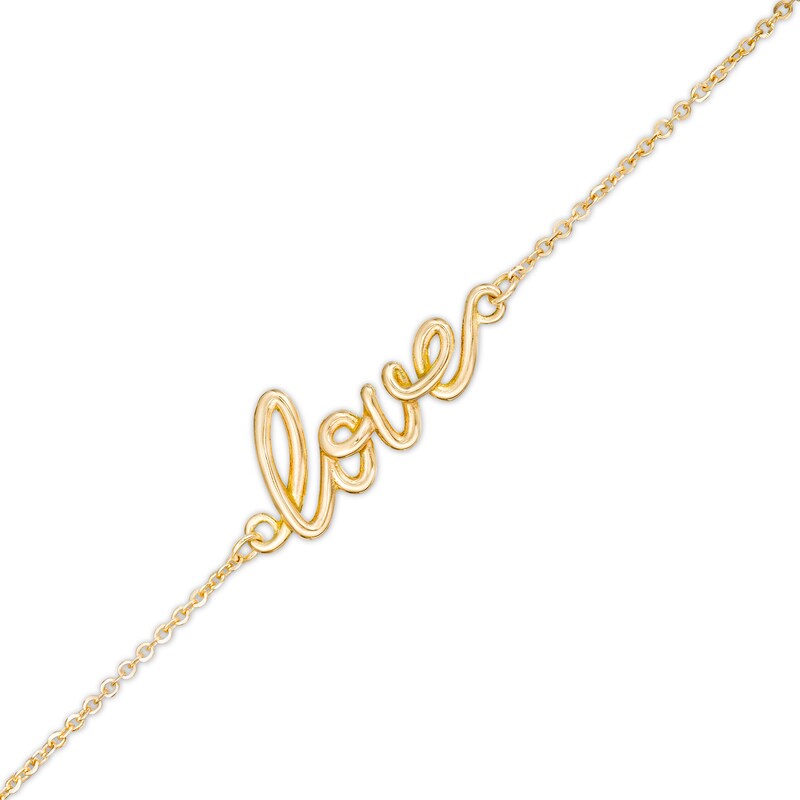 Main Image 1 of Cursive "love" Bracelet in 10K Gold - 7.75"