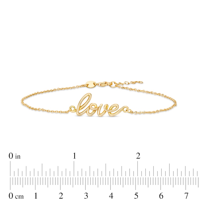 Main Image 3 of Cursive "love" Bracelet in 10K Gold - 7.75"