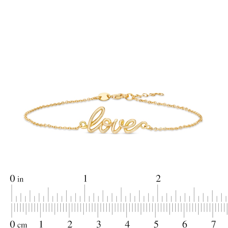 Cursive "love" Bracelet in 10K Gold - 7.75"