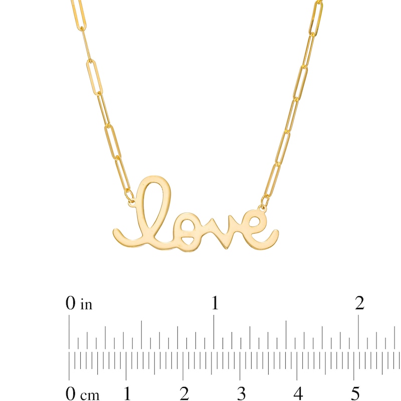 Main Image 4 of Cursive "love" Necklace in 10K Gold