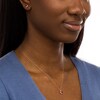Thumbnail Image 2 of Heart-Shaped Lab-Created Ruby and White Lab-Created Sapphire Shadow Frame Pendant and Stud Earrings Set in 10K Gold