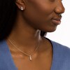 Thumbnail Image 2 of Aquamarine and White Lab-Created Sapphire Graduated Tier Drop Pendant and Drop Earrings Set in Sterling Silver