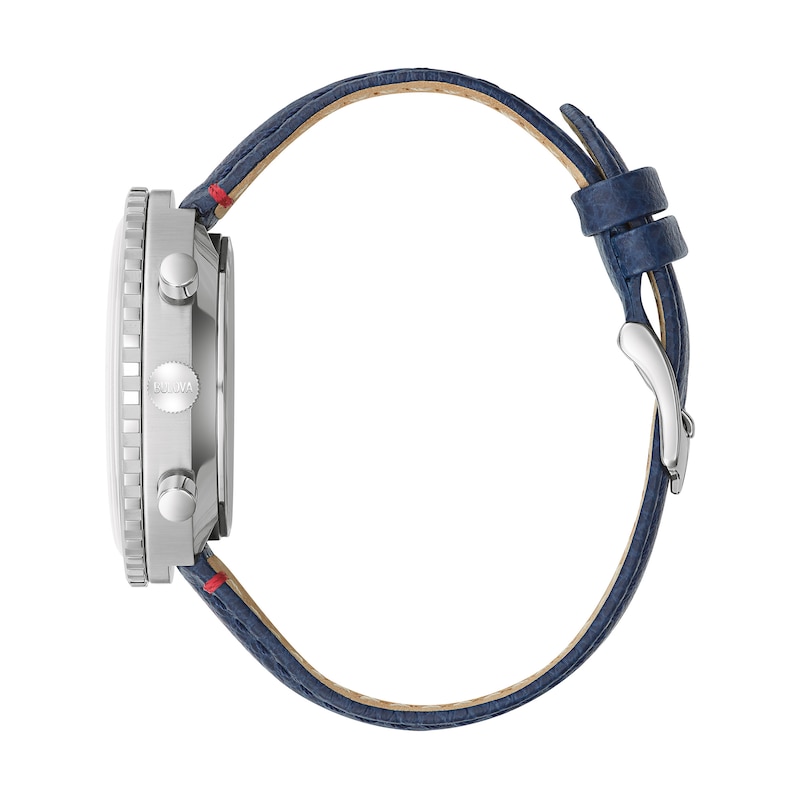 Main Image 2 of Men's Bulova Archive Series Chronograph C Strap Watch with Blue and White Dial (Model: 96A283)