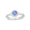 Thumbnail Image 1 of 5.0mm Tanzanite and White Topaz Frame Ring in Sterling Silver
