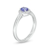 Thumbnail Image 2 of 5.0mm Tanzanite and White Topaz Frame Ring in Sterling Silver