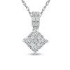 Thumbnail Image 1 of 1/4 CT. T.W. Composite Diamond Tilted Square Pendant in 10K White Gold