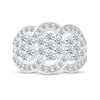 Thumbnail Image 2 of 2 CT. T.W. Multi-Diamond Circle Trio Bypass Ring in 10K White Gold