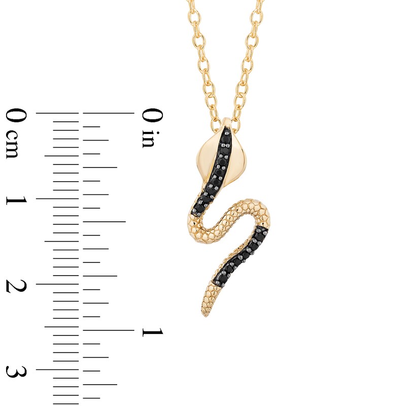 Main Image 3 of Enchanted Disney Villains Jafar 1/10 CT. T.W. Black Diamond Snake Pendant in 10K Gold – 19"