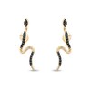 Thumbnail Image 1 of Enchanted Disney Villains Jafar 1/5 CT. T.W. Black Diamond Snake Drop Earrings in 10K Gold