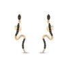 Thumbnail Image 0 of Enchanted Disney Villains Jafar 1/5 CT. T.W. Black Diamond Snake Drop Earrings in 10K Gold