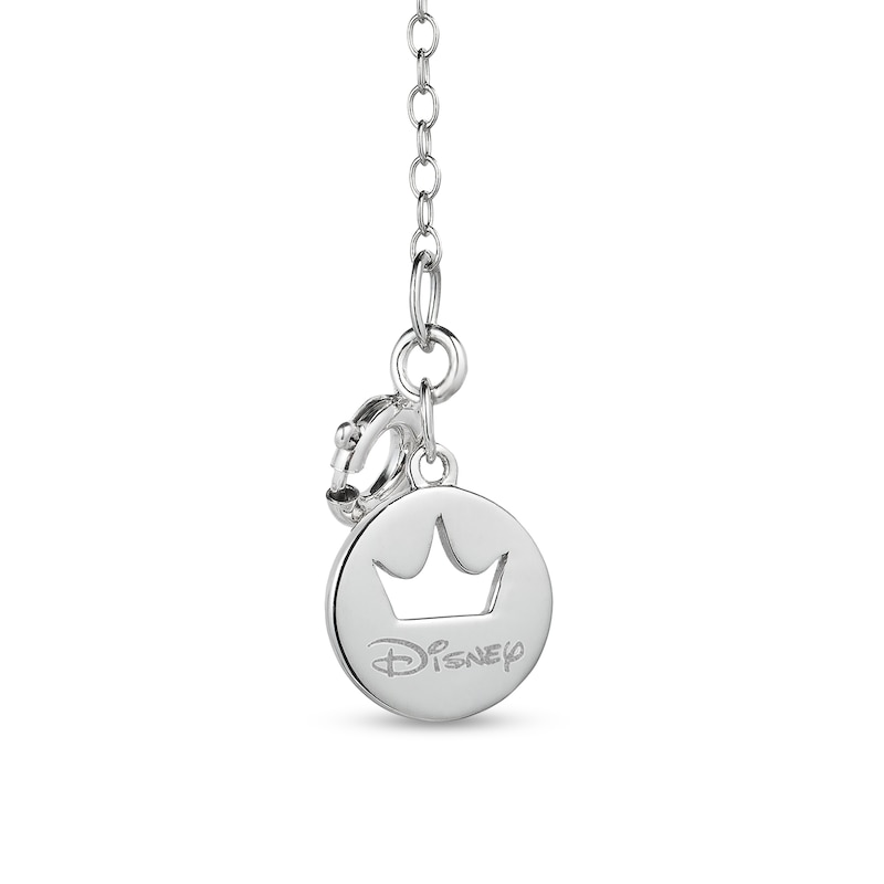 Enchanted Disney Cinderella London Blue Topaz and 1/10 CT. T.W. Diamond Key Pendant in Sterling Silver – 19"