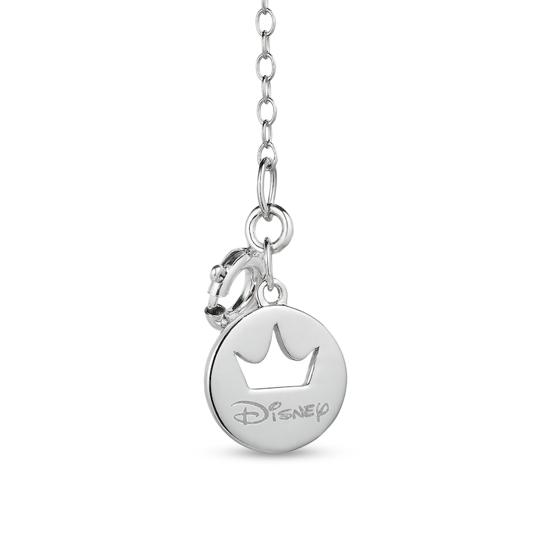 Main Image 2 of Enchanted Disney Cinderella London Blue Topaz and 1/10 CT. T.W. Diamond Key Pendant in Sterling Silver – 19"