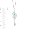 Thumbnail Image 2 of Enchanted Disney Cinderella London Blue Topaz and 1/10 CT. T.W. Diamond Key Pendant in Sterling Silver – 19"