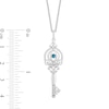 Thumbnail Image 3 of Enchanted Disney Cinderella London Blue Topaz and 1/10 CT. T.W. Diamond Key Pendant in Sterling Silver – 19"
