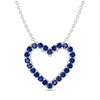 Thumbnail Image 2 of Blue Lab-Created Sapphire Adjustable Heart Pendant in Sterling Silver