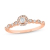 Thumbnail Image 0 of 1/4 CT. T.W. Diamond Frame Art Deco Engagement Ring in 14K Rose Gold