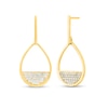 Thumbnail Image 1 of 3/8 CT. T.W. Diamond Multi-Row Teardrop Drop Earrings in 10K Gold