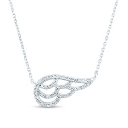 1/4 CT. T.W. Diamond Wing Necklace in 10K White Gold