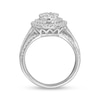 Thumbnail Image 1 of 1-1/2 CT. T.W. Composite Oval-Shaped Diamond Double Frame Multi-Row Engagement Ring in 14K White Gold